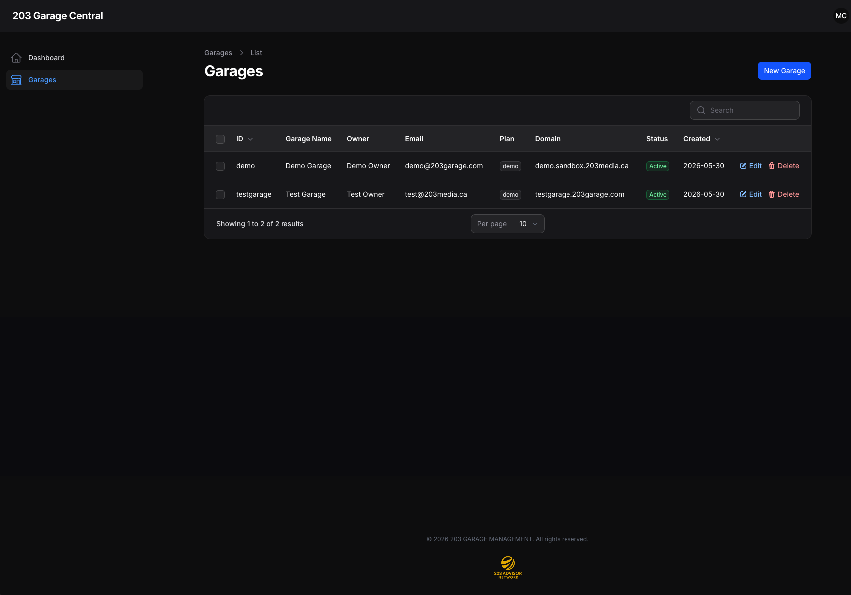 203 Garage Screenshot